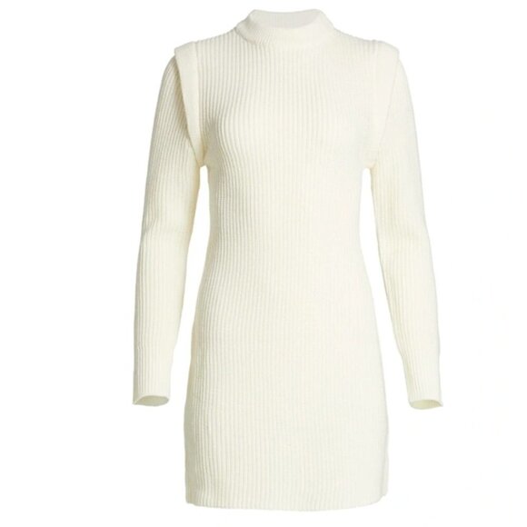 NWOT WAYF Lombard Mock Neck Sweater Dress In Ivory Size XL - Picture 10 of 10